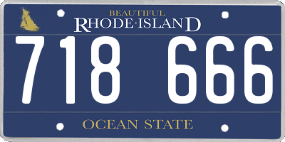 RI license plate 718666