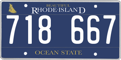 RI license plate 718667
