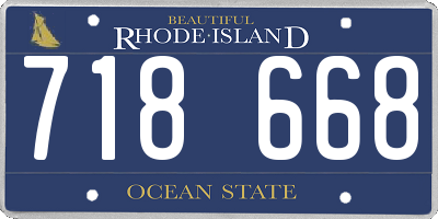 RI license plate 718668