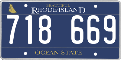 RI license plate 718669