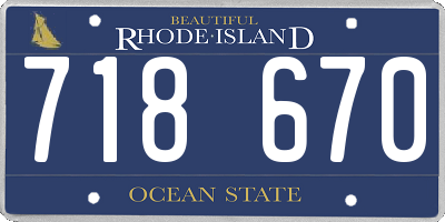 RI license plate 718670