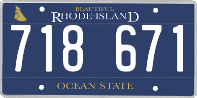 RI license plate 718671