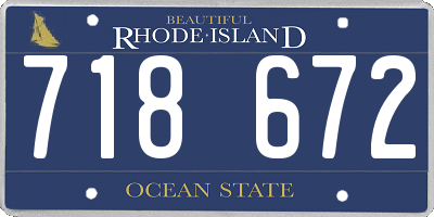 RI license plate 718672