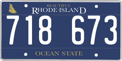 RI license plate 718673