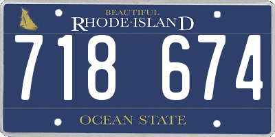 RI license plate 718674