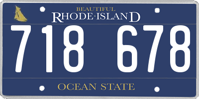 RI license plate 718678