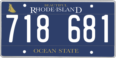 RI license plate 718681