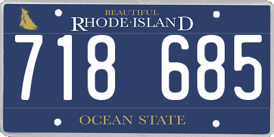 RI license plate 718685