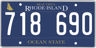 RI license plate 718690