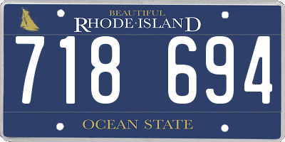 RI license plate 718694