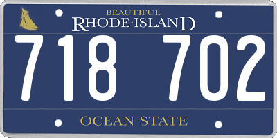 RI license plate 718702