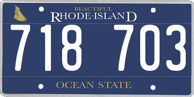 RI license plate 718703