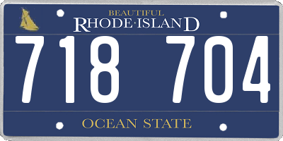 RI license plate 718704