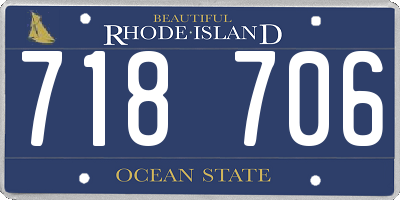 RI license plate 718706