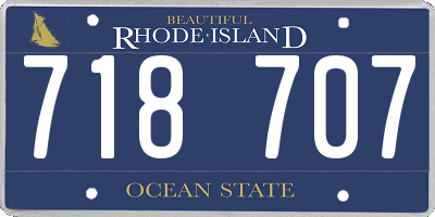 RI license plate 718707