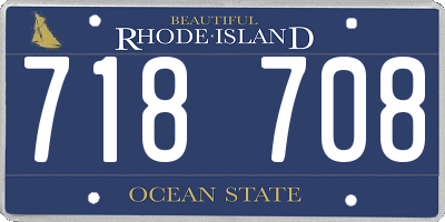 RI license plate 718708