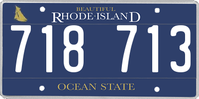 RI license plate 718713