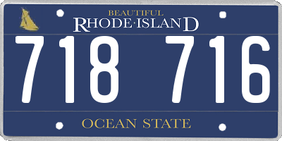 RI license plate 718716