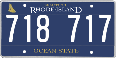 RI license plate 718717