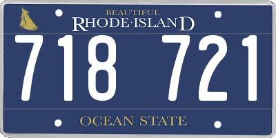 RI license plate 718721