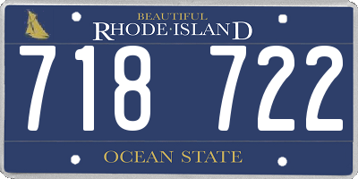 RI license plate 718722
