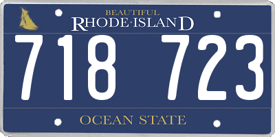 RI license plate 718723