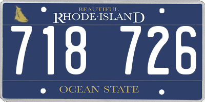 RI license plate 718726