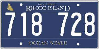 RI license plate 718728