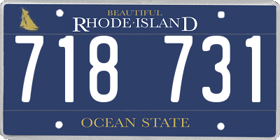RI license plate 718731
