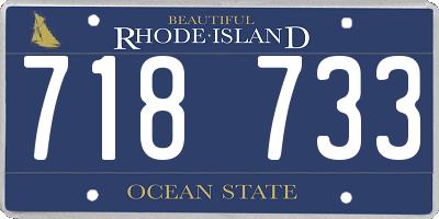 RI license plate 718733