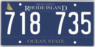 RI license plate 718735
