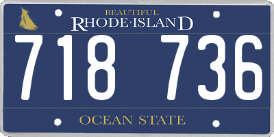 RI license plate 718736