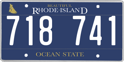 RI license plate 718741