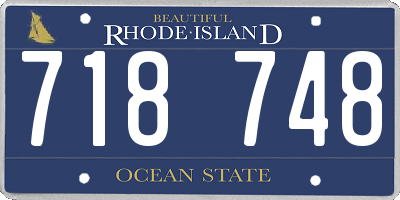 RI license plate 718748