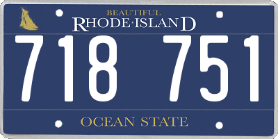 RI license plate 718751