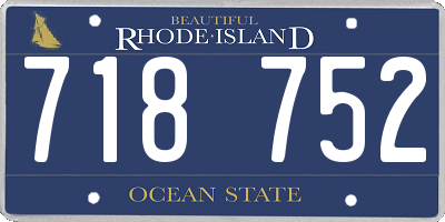 RI license plate 718752