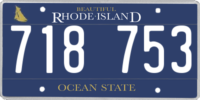 RI license plate 718753