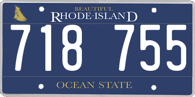 RI license plate 718755