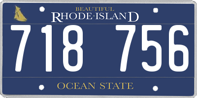 RI license plate 718756