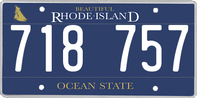 RI license plate 718757