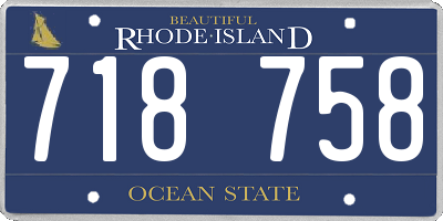 RI license plate 718758