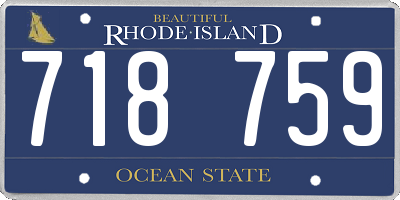 RI license plate 718759