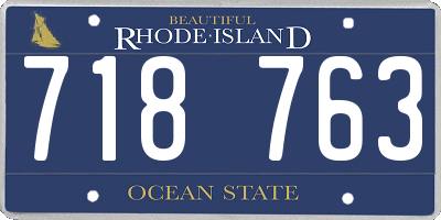 RI license plate 718763