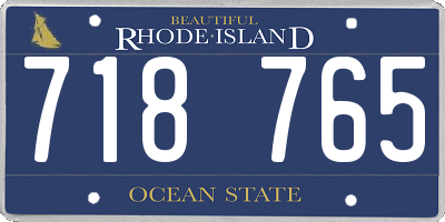 RI license plate 718765