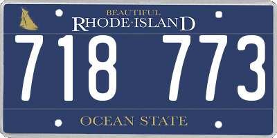 RI license plate 718773