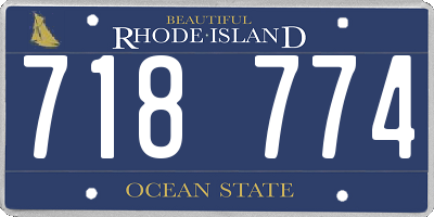 RI license plate 718774