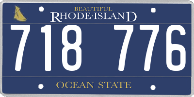 RI license plate 718776