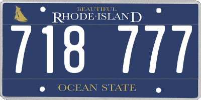 RI license plate 718777