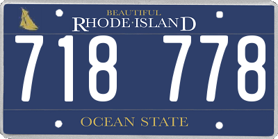RI license plate 718778