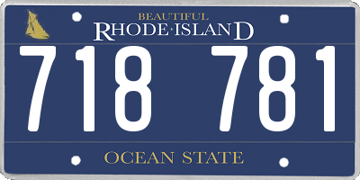 RI license plate 718781